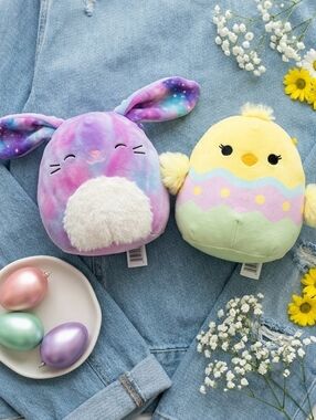 Squishmallows Kellytoy 8" Easter Aimee Chick & Alejandra Bunny Bundle